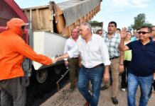 Jaldo recorrió obras viales en Santa Rosa de Leales