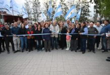 Jaldo inauguró obras de iluminación y pavimento en la comuna de Arcadia